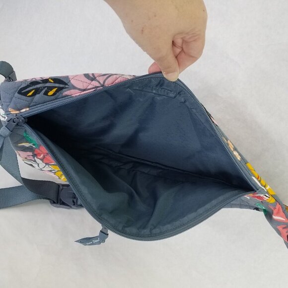 Vera Bradley Essential Sling Backpack Coastal Paradise Grey Crossbody Bag Zip Up - Picture 11 of 16